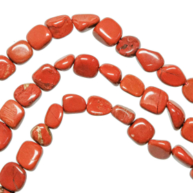 Bracelet en jaspe rouge - Perles pierres roulées 7 à 10 mm