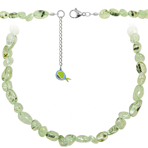 Collier en préhnite - Perles roulées 8 à 12 mm - 50 cm