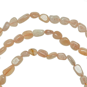 Collier en pierre de soleil - Perles roulées 5 à 8 mm - 55 cm