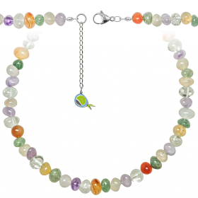 Collier en pierres naturelles mixtes - Perles roulées 8 à 12 mm - 70 cm