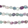 Bracelet en fluorite multicolore - Perles roulées 8 à 12 mm