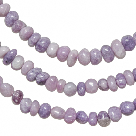 Collier en lépidolite - Perles roulées 5 à 8 mm - 38 cm