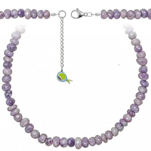 Collier en lépidolite - Perles roulées 5 à 8 mm - 50 cm