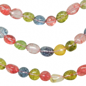 Bracelet en cristal de roche coloré - Perles roulées 8 à 12 mm