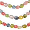 Collier en cristal de roche coloré- Perles roulées 8 à 12 mm - 38 cm