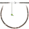 Collier en obsidienne argentée - Perles rondes 6 mm - 43 cm
