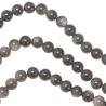 Collier en obsidienne argentée - Perles rondes 8 mm - 38 cm