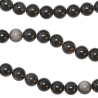 Collier en obsidienne argentée - Perles rondes 10 mm - 55 cm