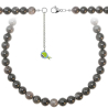 Collier en obsidienne argentée - Perles rondes 10 mm - 50 cm