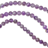 Collier en améthyste à chevron - Perles rondes 6 mm - 38 cm