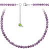 Collier en améthyste à chevron - Perles rondes 6 mm - 38 cm