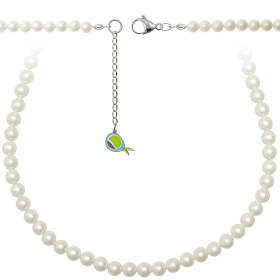 Collier en nacre de coquillage - Perles rondes 6 mm - 43 cm