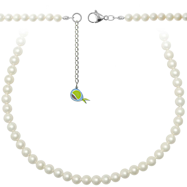 Collier en nacre de coquillage - Perles rondes 6 mm - 43 cm