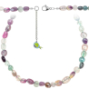 Collier en fluorite multicolore - Perles roulées 8 à 12 mm - 90 cm