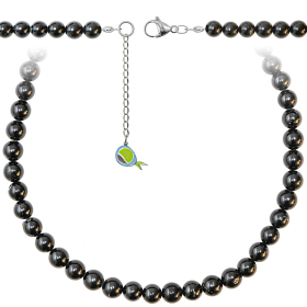 Collier en spinelle noir - Perles rondes 8 mm - 50 cm
