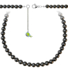 Collier en spinelle noir - Perles rondes 8 mm - 50 cm