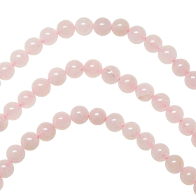 Collier en quartz rose - Perles rondes 6 mm - 43 cm