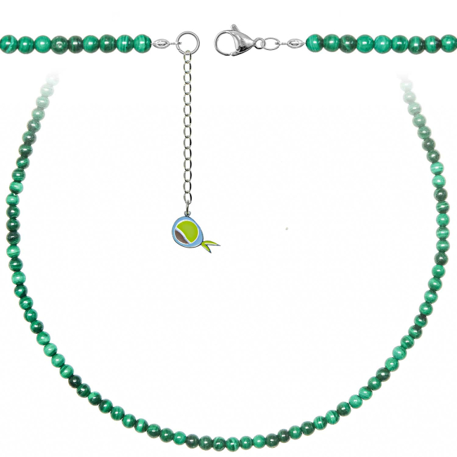 Collier en malachite - Perles rondes 4 mm - 43 cm