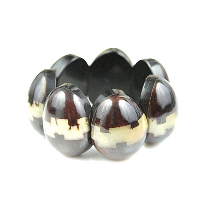 Bracelet élastiqué ronds de corne