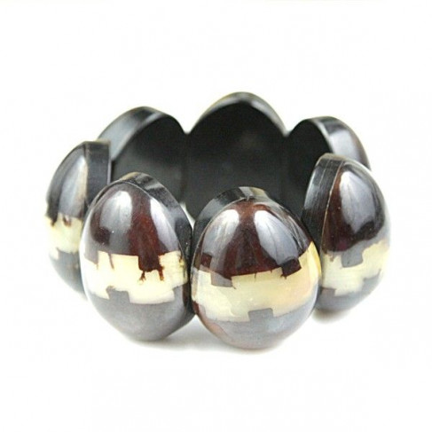 Bracelet élastiqué ronds de corne