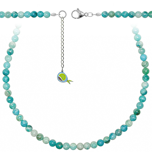 Collier en hémimorphite - Perles rondes 6 mm - 38 cm
