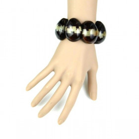 Bracelet élastiqué ronds de corne