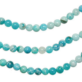 Collier en hémimorphite - Perles rondes 6 mm - 70 cm