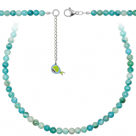 Collier en hémimorphite - Perles rondes 6 mm - 70 cm