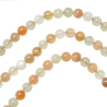 Collier en pierre de lune orangée - Perles rondes 6 mm - 43 cm
