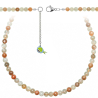 Collier en pierre de lune orangée - Perles rondes 6 mm - 38 cm