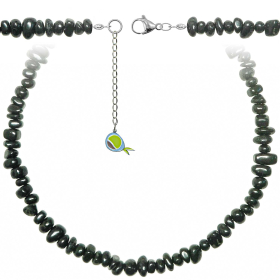 Collier en shungite - Perles roulées 7 à 10 mm - 38 cm