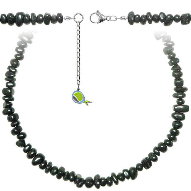 Collier en shungite - Perles roulées 7 à 10 mm - 38 cm