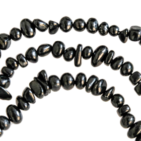 Collier en shungite - Perles roulées 7 à 10 mm - 50 cm
