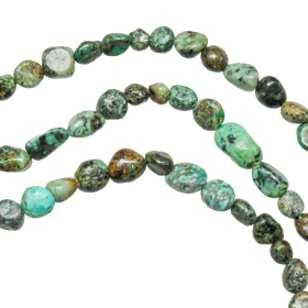 Collier en jaspe africain - Perles roulées 5 à 8 mm - 50 cm