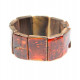 Bracelet élastiqué carrés de nacre orange