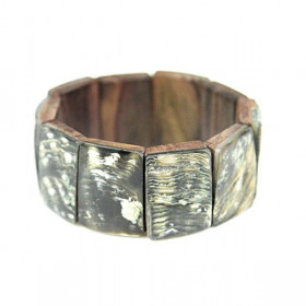 Bracelet élastiqué carrés de nacre verte