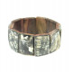 Bracelet élastiqué carrés de nacre verte