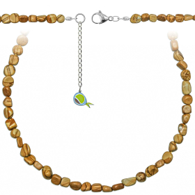 Collier en jaspe paysage - Perles roulées 5 à 8 mm - 55 cm