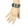 Bracelet élastiqué carrés de nacre verte