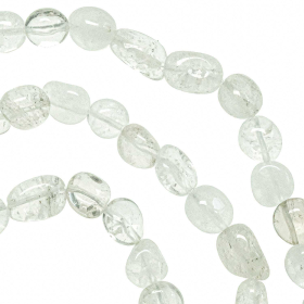 Collier en cristal de roche - Perles roulées 8 à 12 mm - 70 cm