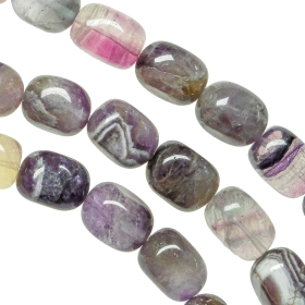 Collier en fluorite violette - Perles roulées 1.5 cm - 55 cm