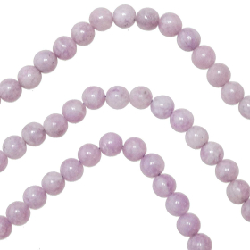 Collier en lépidolite - Perles rondes 6 mm - 55 cm
