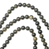 Collier en obsidienne dorée - Perles rondes 6 mm - 60 cm
