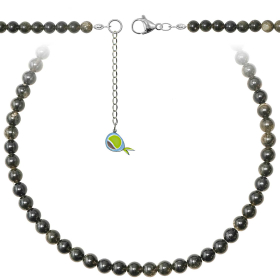 Collier en obsidienne dorée - Perles rondes 6 mm - 60 cm