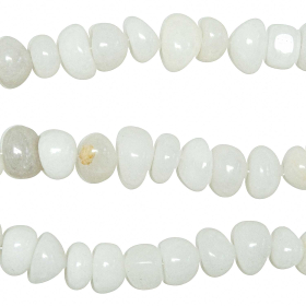 Collier en agate blanche - Perles roulées 10 à 15 mm - 43 cm
