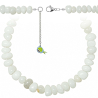 Collier en agate blanche - Perles roulées 10 à 15 mm - 38 cm