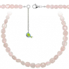Collier en quartz rose - Perles roulées 8 à 12 mm - 90 cm