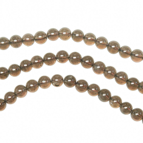 Collier en quartz fumé - Perles rondes 6 mm - 60 cm