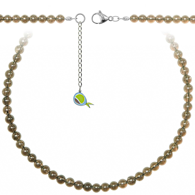Collier en quartz fumé - Perles rondes 6 mm - 60 cm