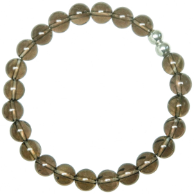 Bracelet en quartz fumé - Perles rondes 8 mm